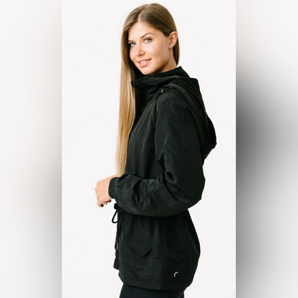 Zyia Black Drawstring Hooded Jacket - Picture 3 of 6